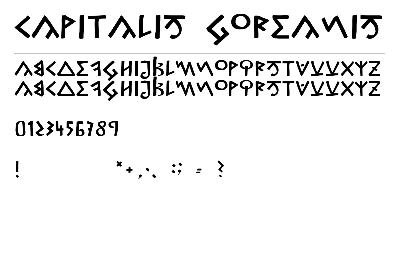 Capitalis Goreanis Font preview