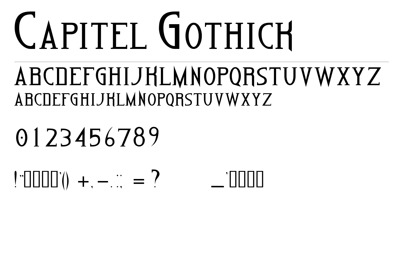 Capitel Gothick Font preview