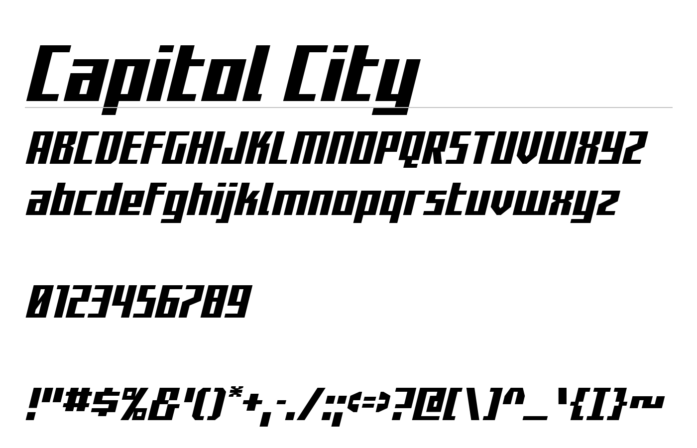 Capitol City Font preview