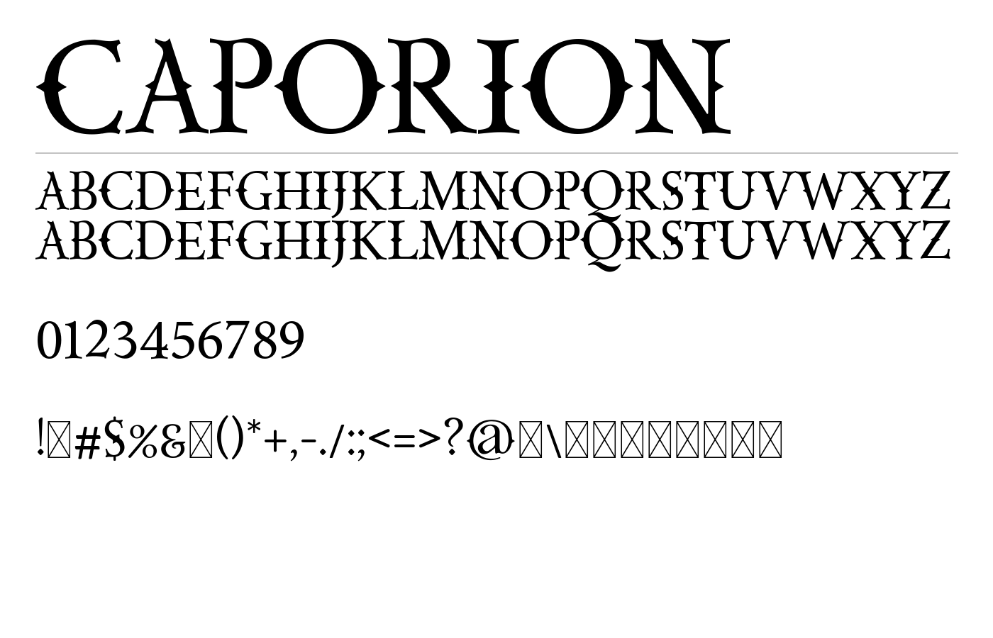 CAPORION Font preview