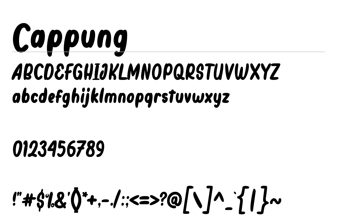 Cappung Font preview