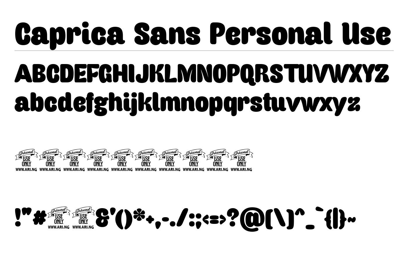 Caprica Sans Personal Use Font preview
