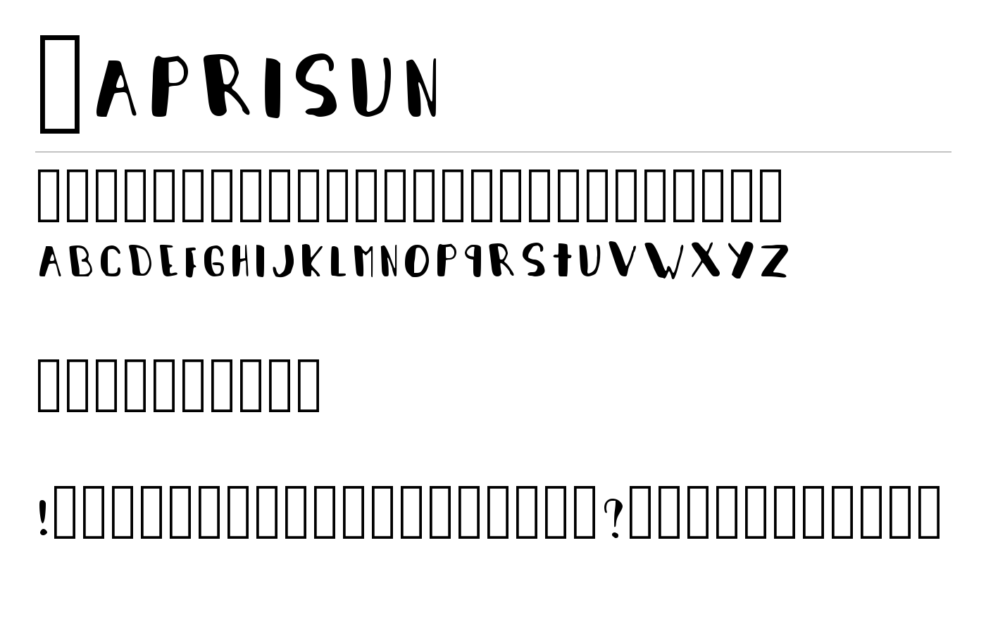 Caprisun Font preview