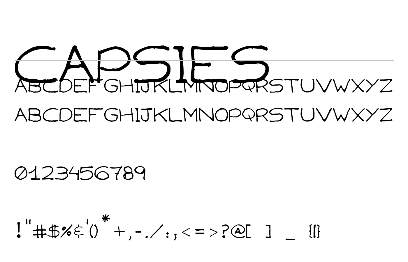 Capsies Font preview