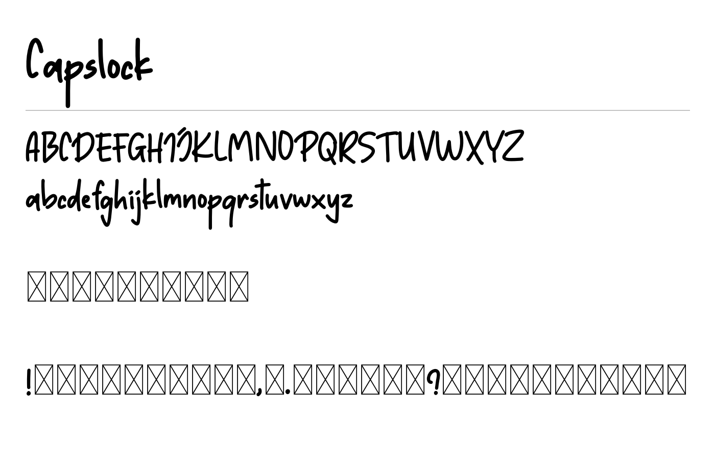 Capslock Font preview