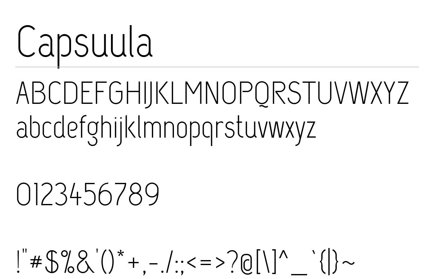 Capsuula Font preview