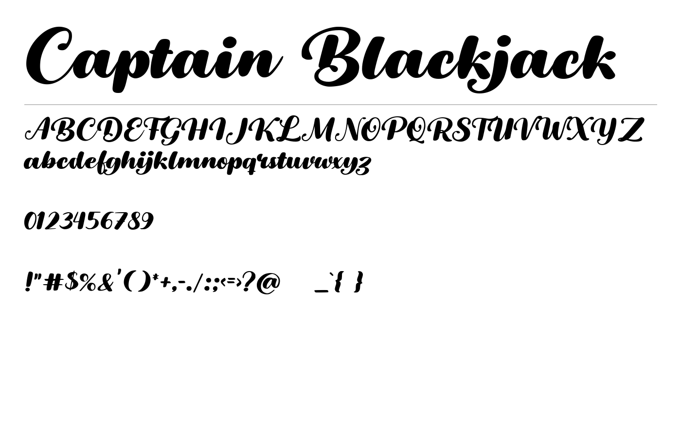 Captain Blackjack Font preview