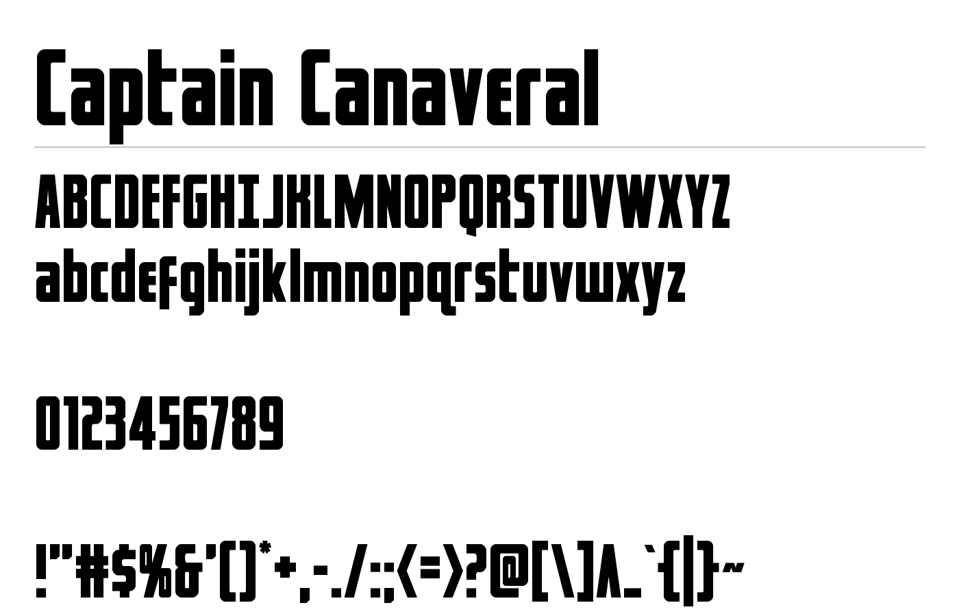 Captain Canaveral Font preview