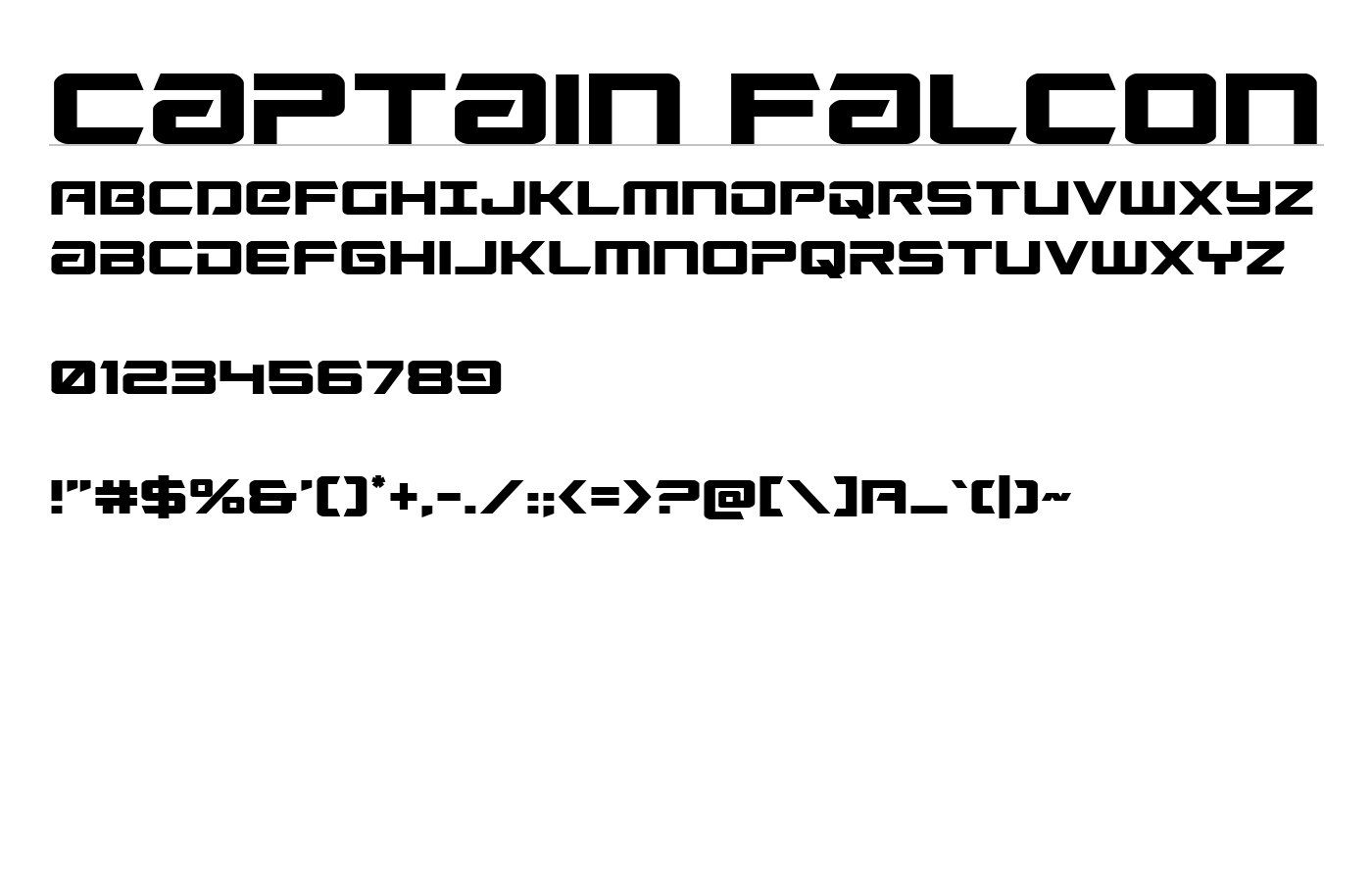 Captain Falcon Font preview