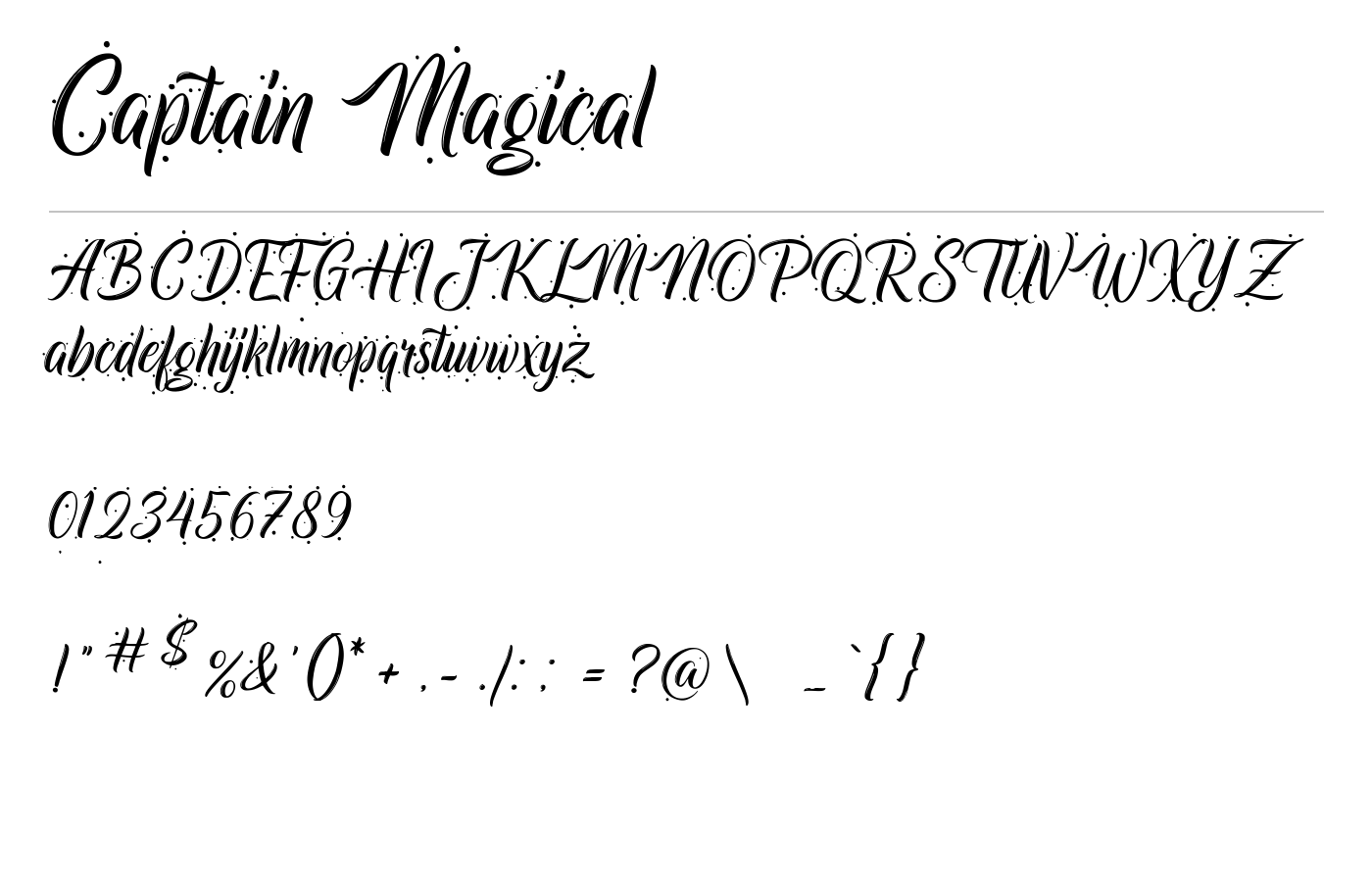 Captain Magical Font preview