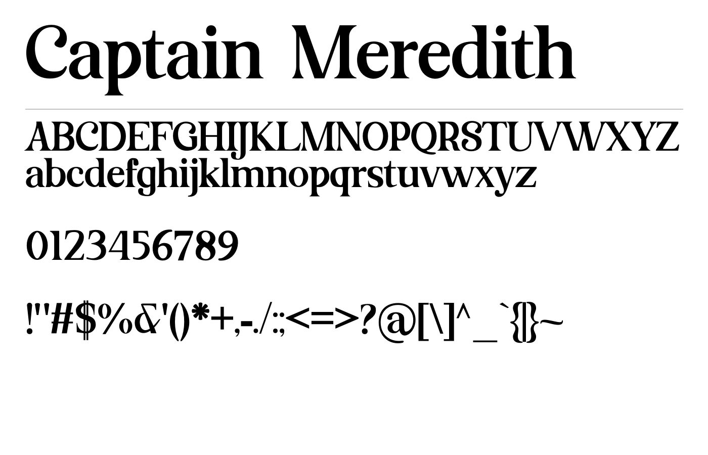 Captain Meredith Font preview