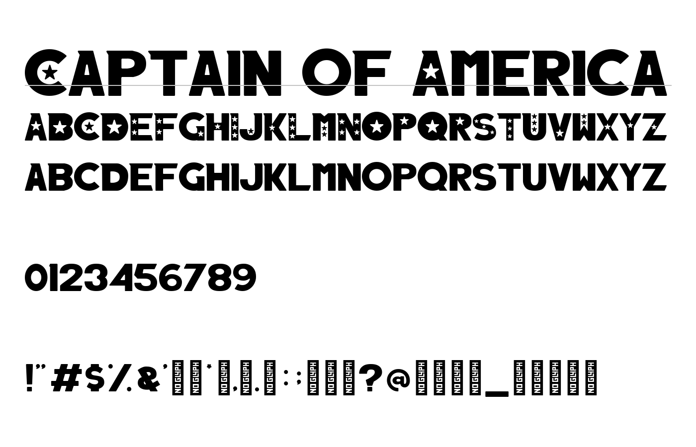 Captain of America Font preview