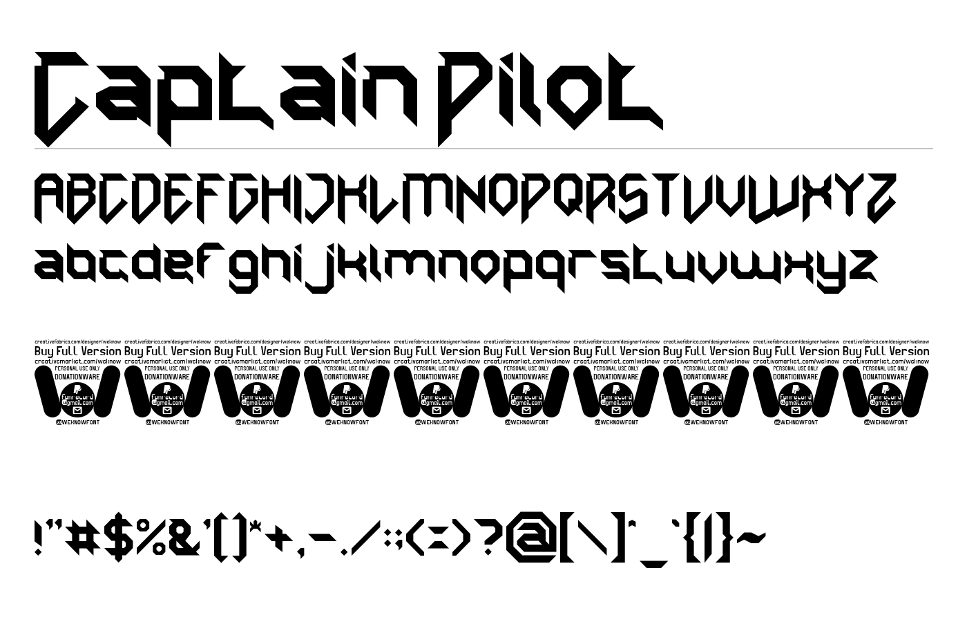 Captain Pilot Font preview
