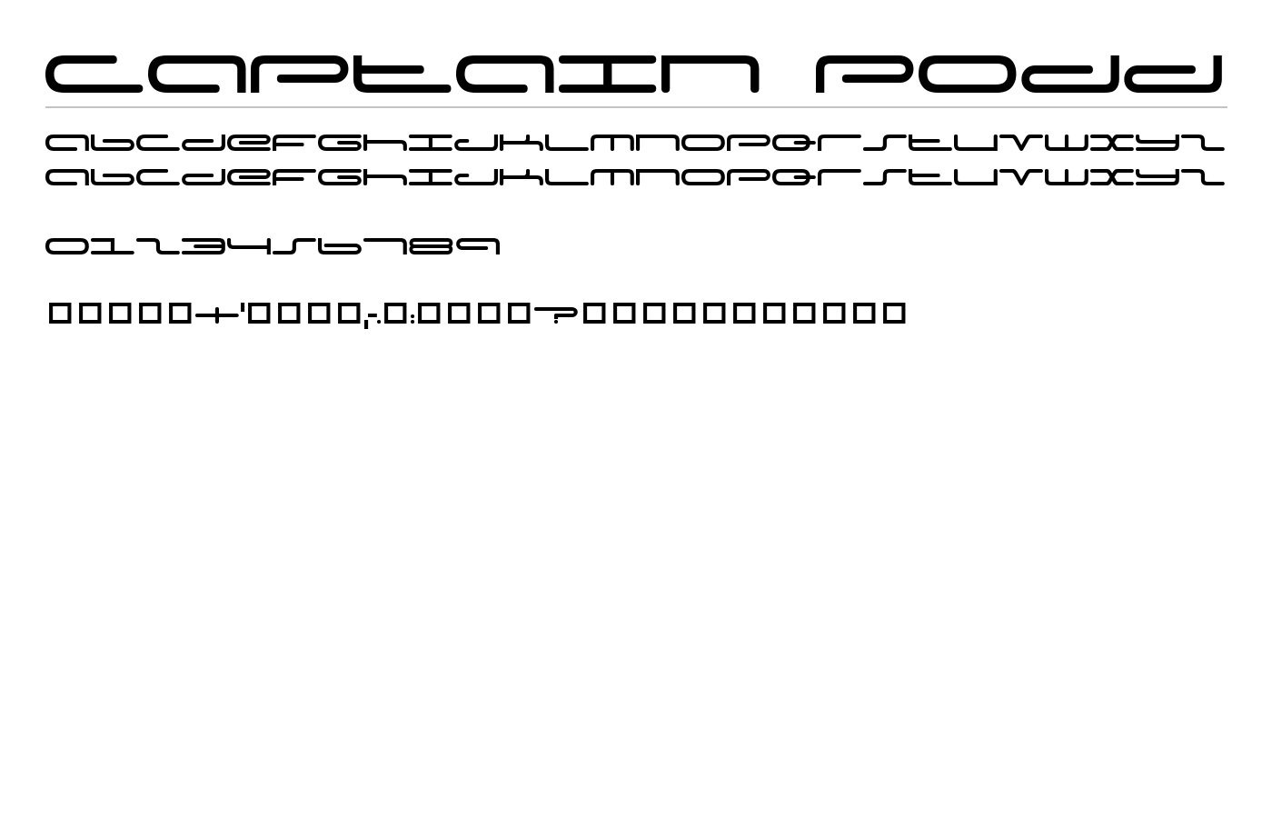 Captain Podd Font preview