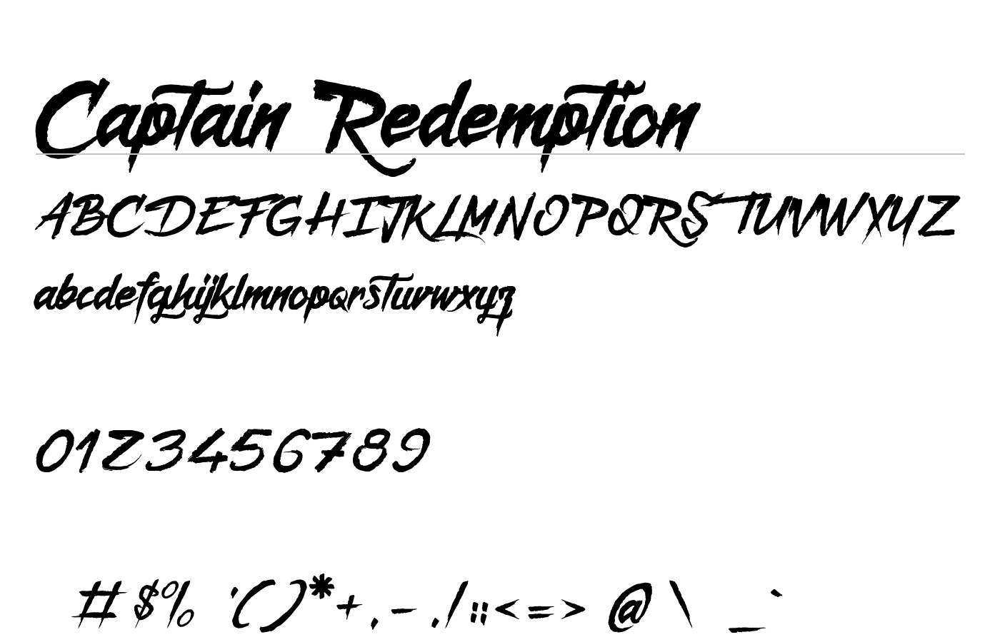 Captain Redemption Font preview