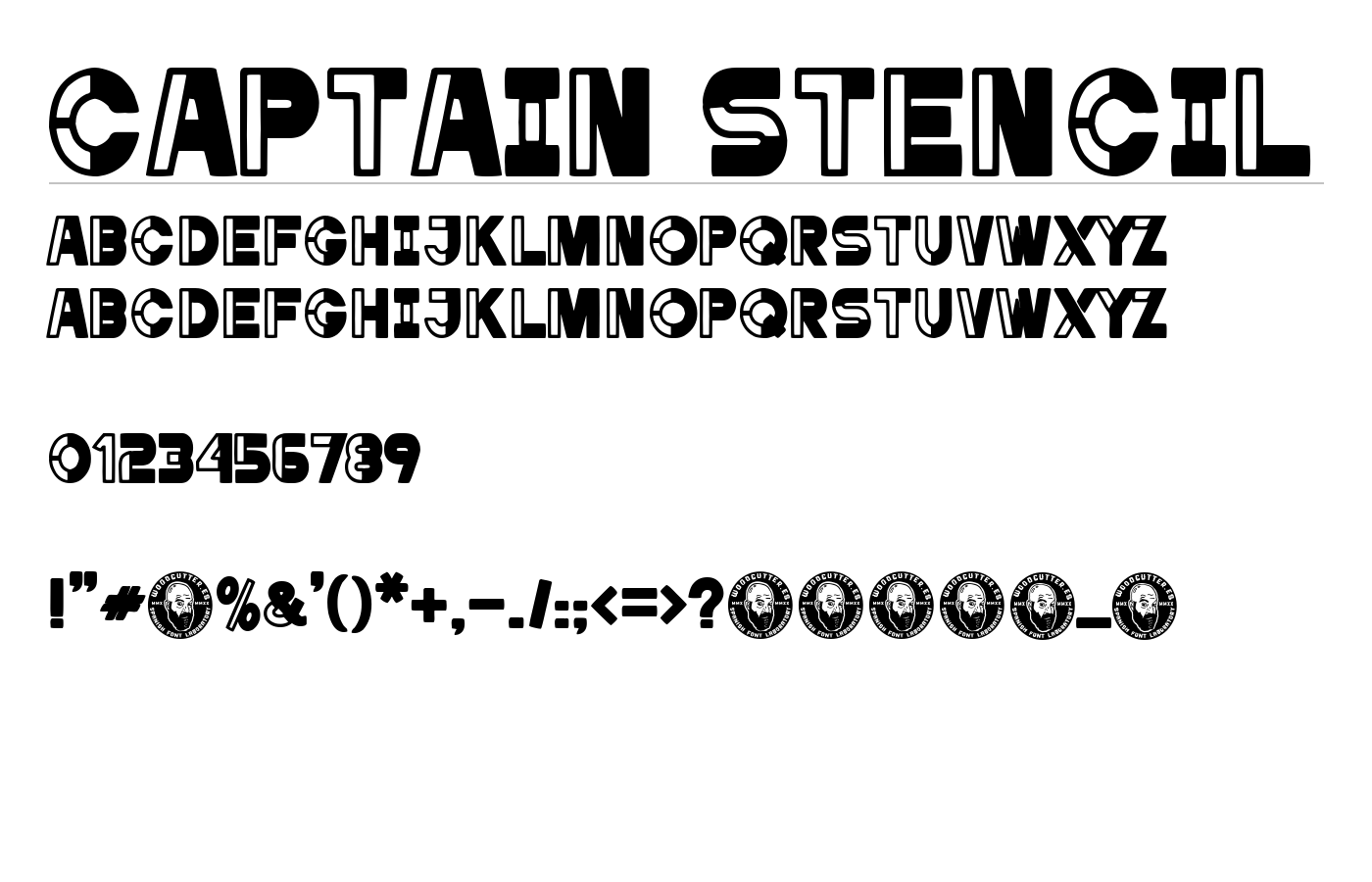 Captain Stencil Font preview