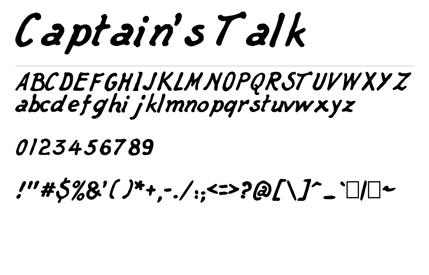 Captain's Talk Font preview