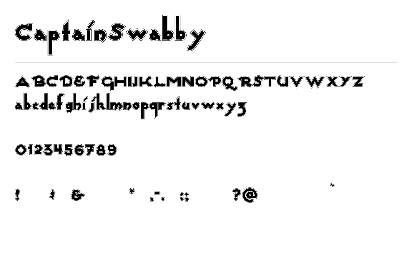 CaptainSwabby Font preview