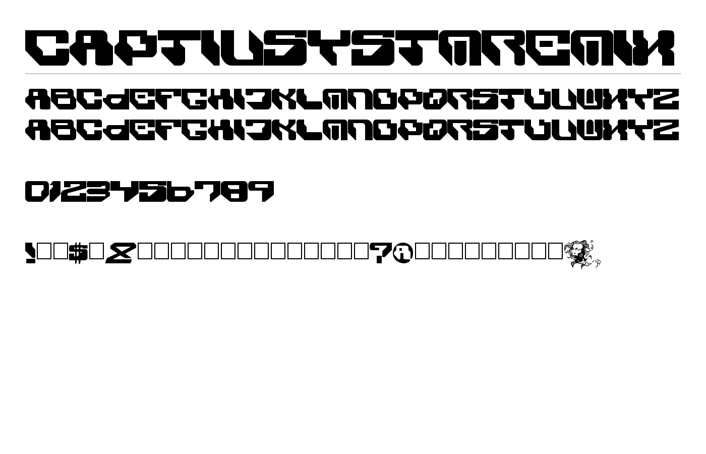 CaptivSystMRemiX Font preview