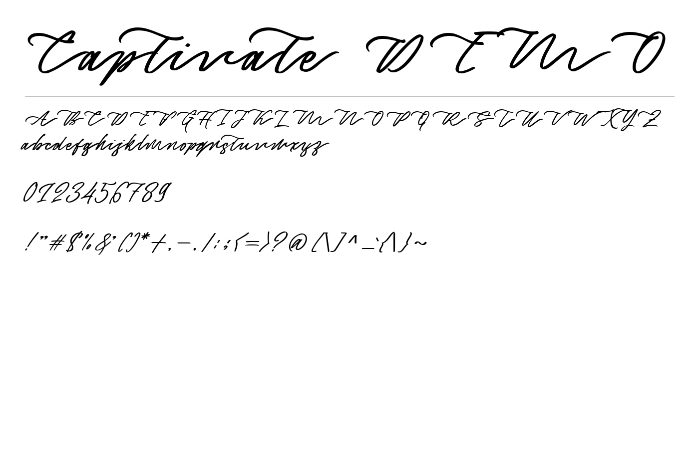 Captivate DEMO Font preview
