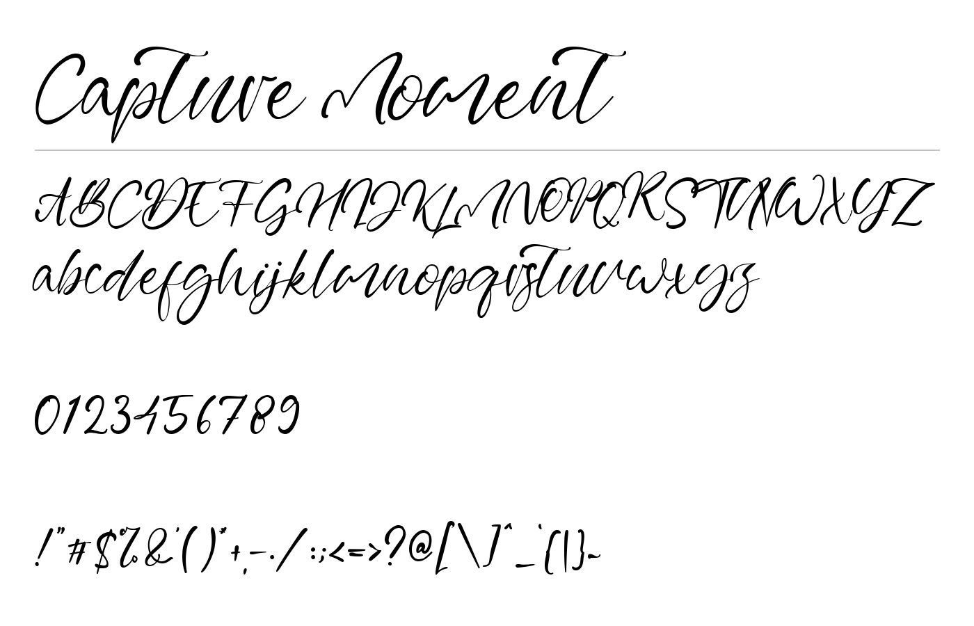 Capture Moment Font preview