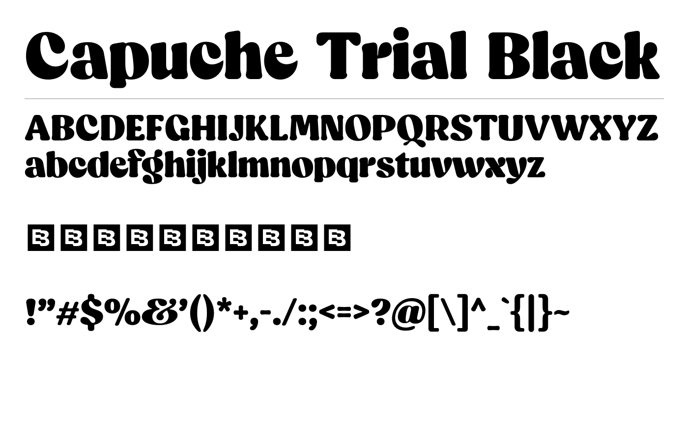 Capuche Trial Font preview
