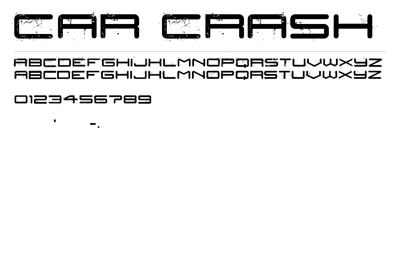 Car Crash Font preview