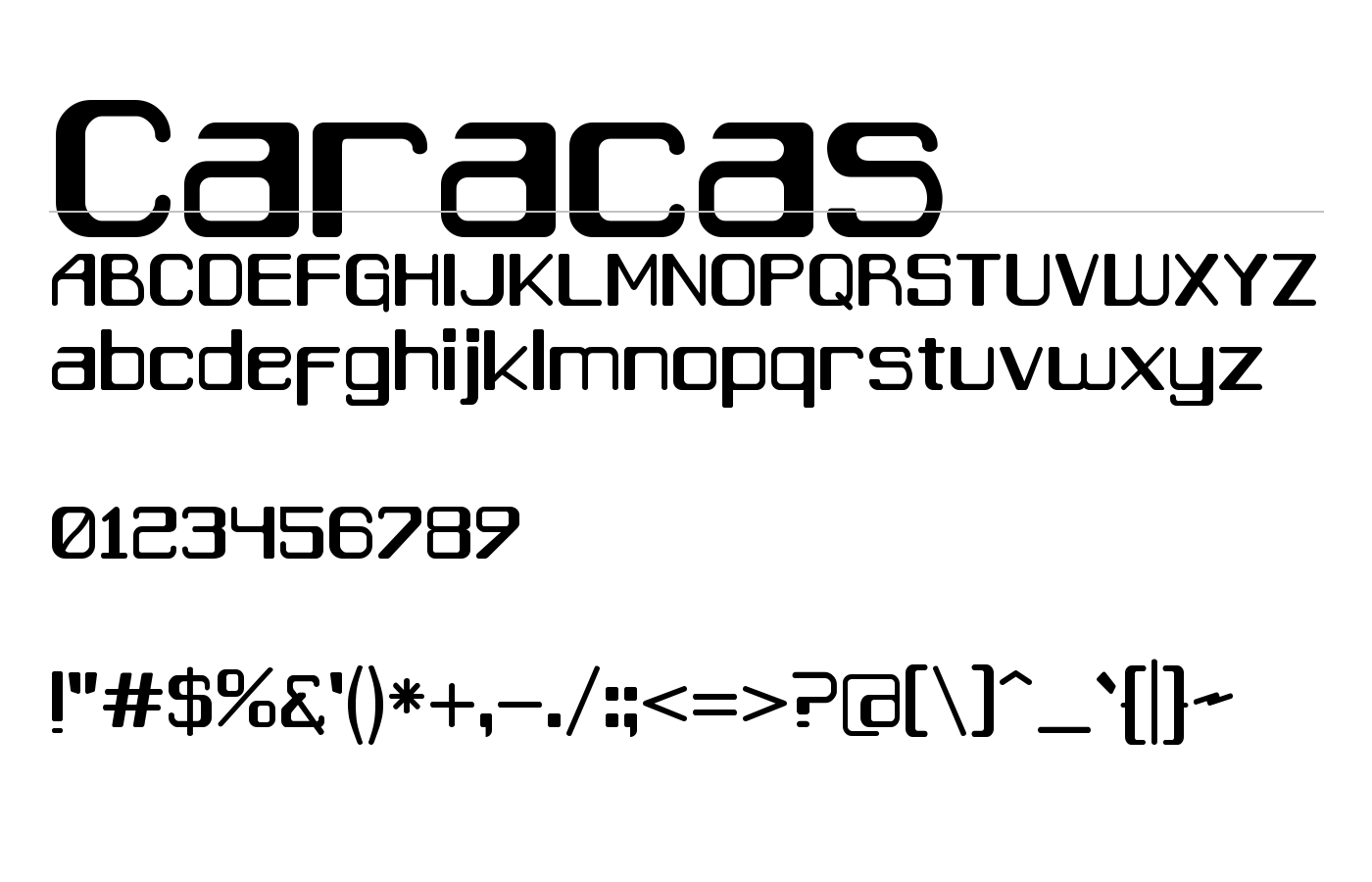 Caracas Font preview