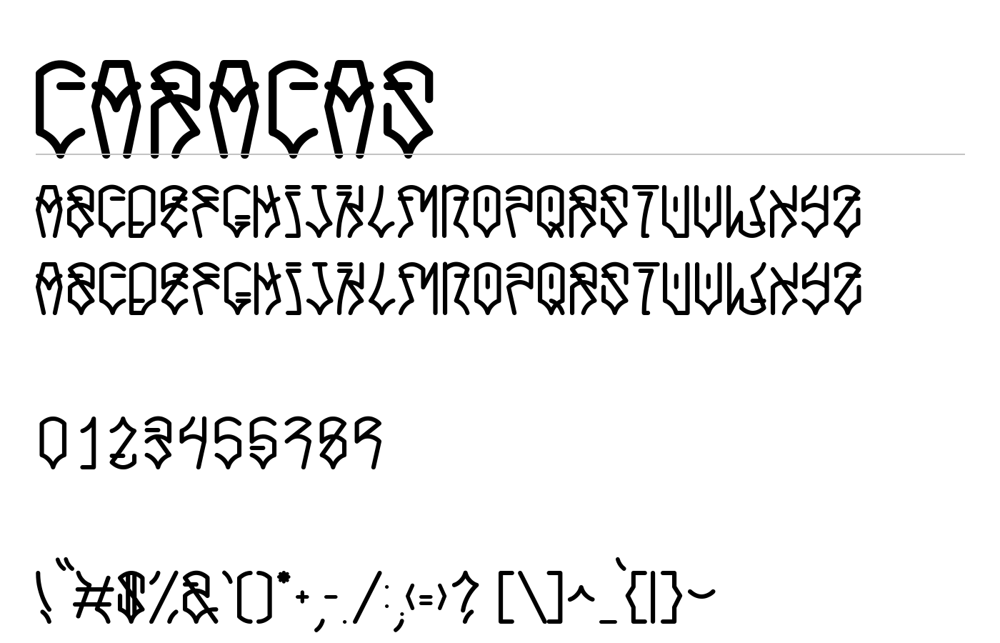 Caracas Font preview