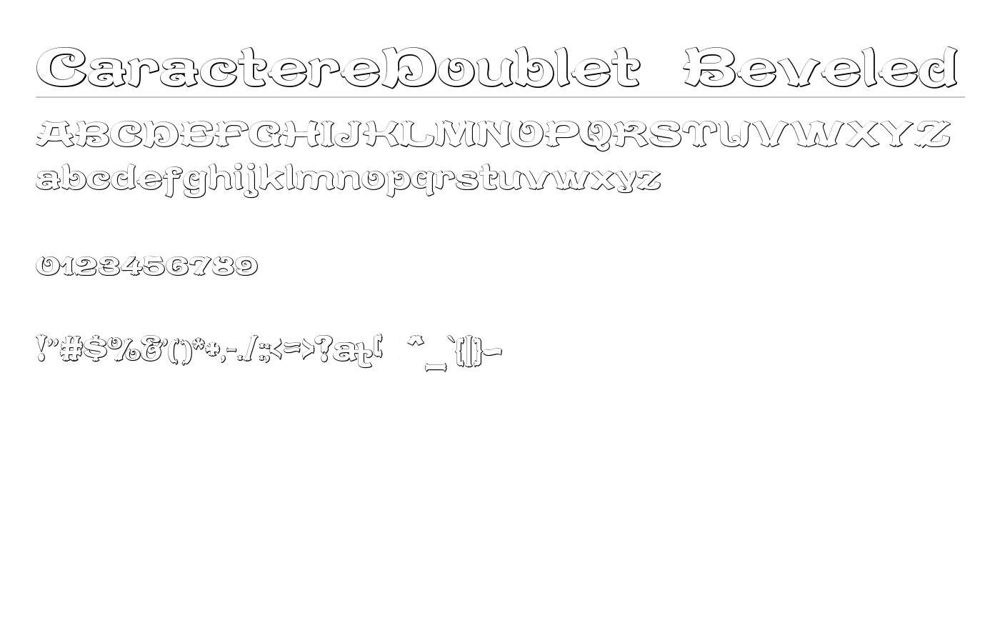 CaractereDoublet Beveled Font preview