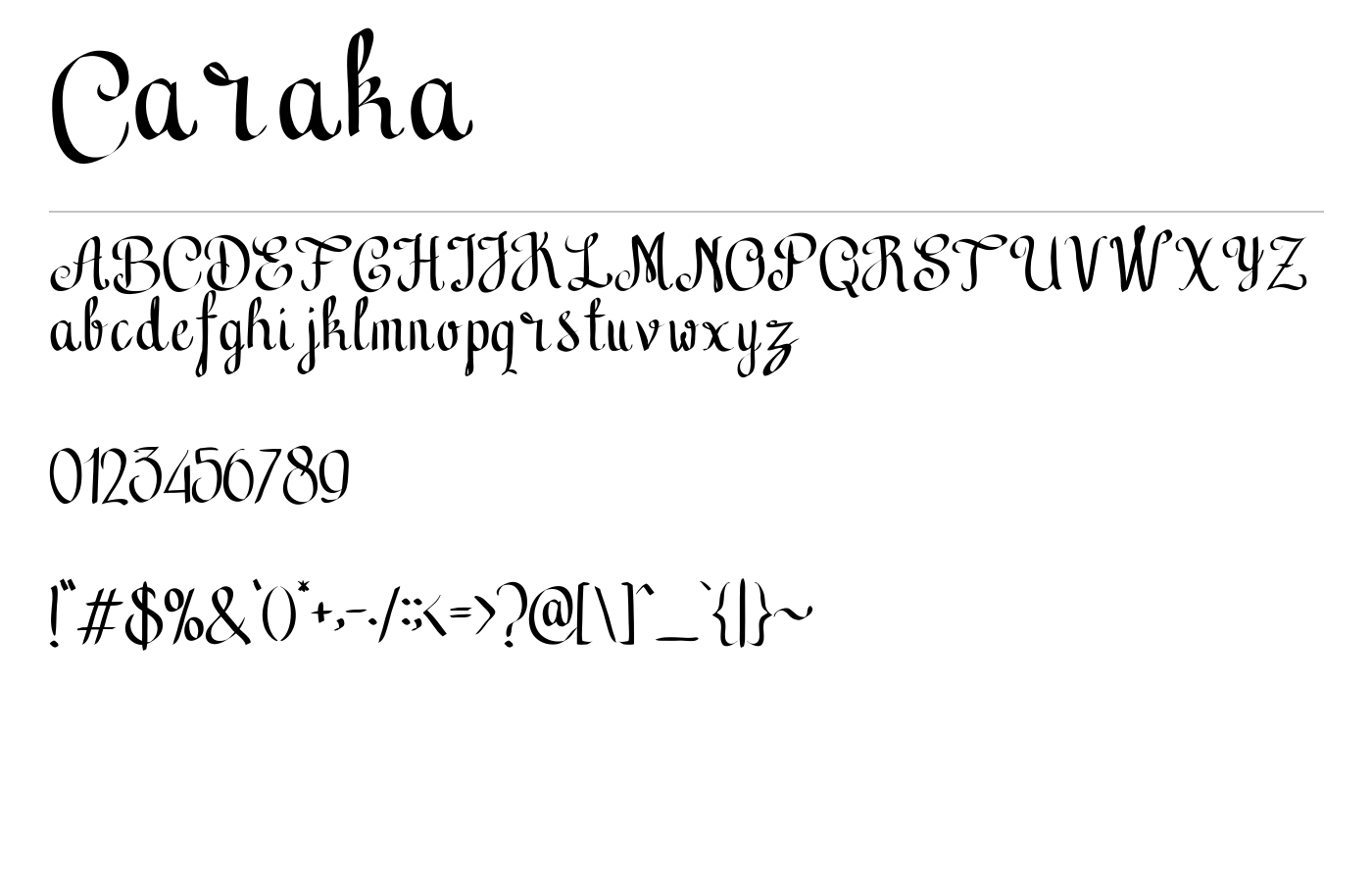 Caraka Font preview