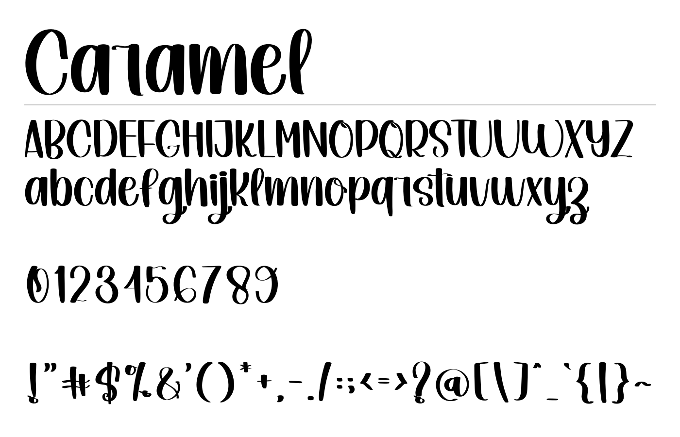 Caramel Font preview
