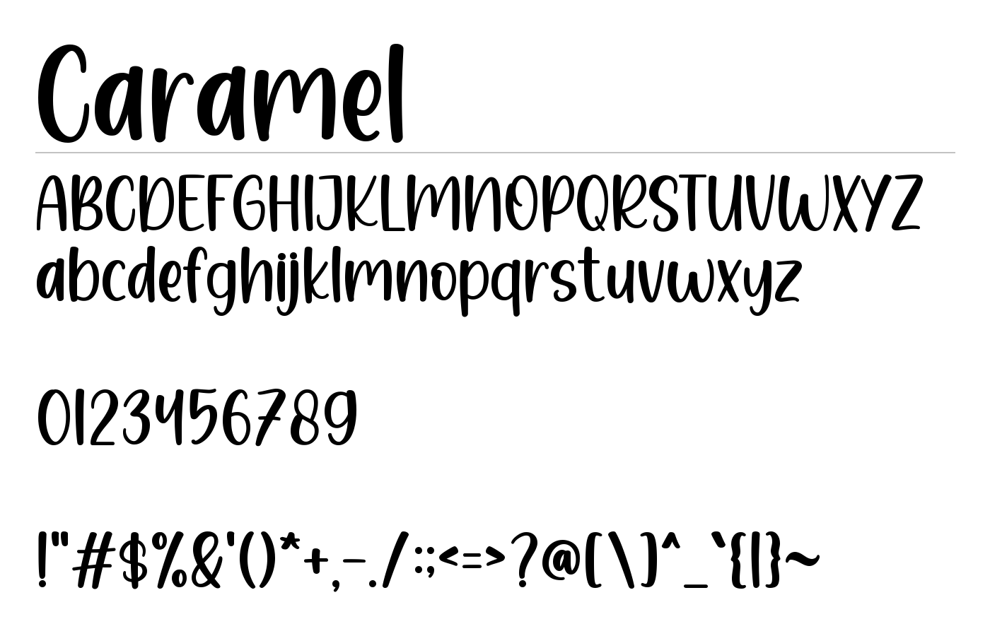 Caramel Font preview