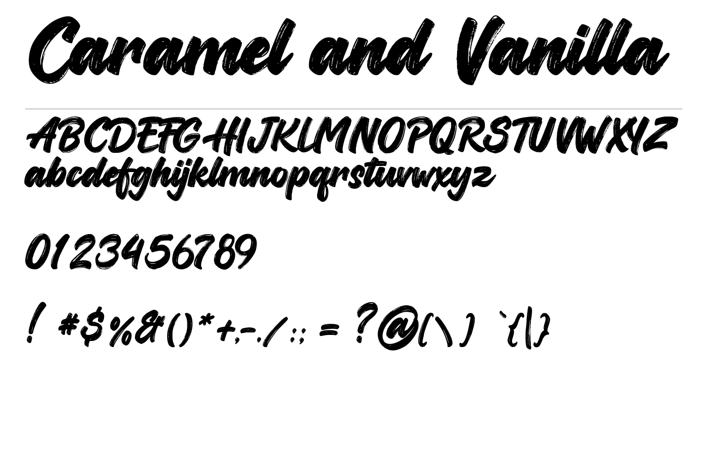 Caramel and Vanilla Font preview