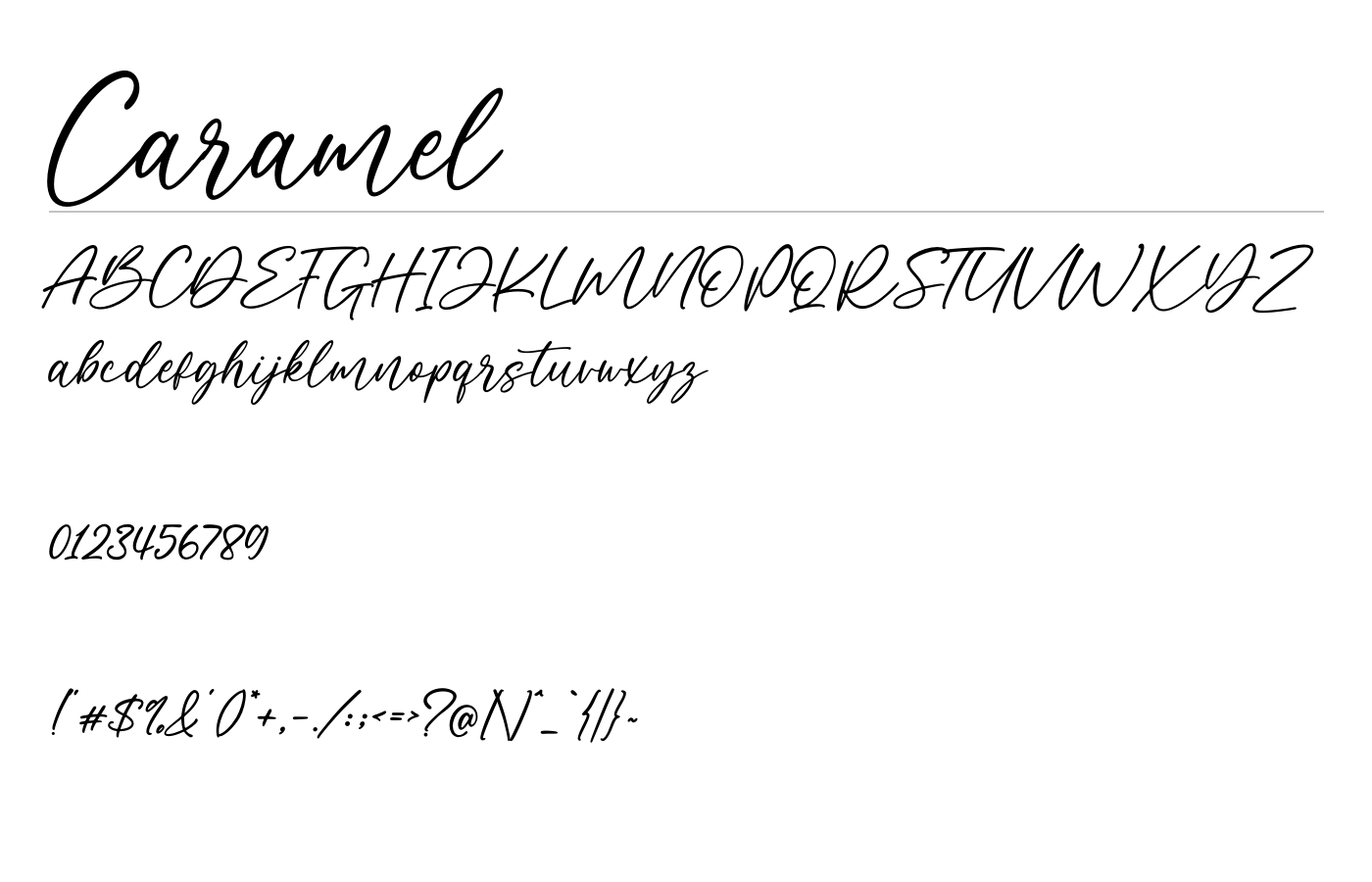 Caramel Font preview