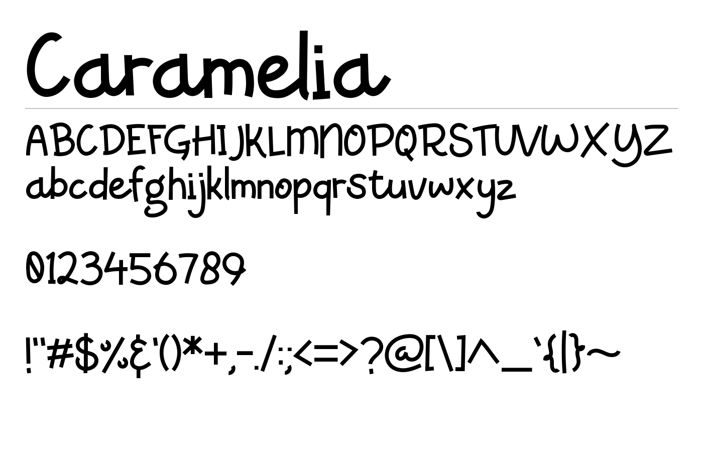 Caramelia Font preview