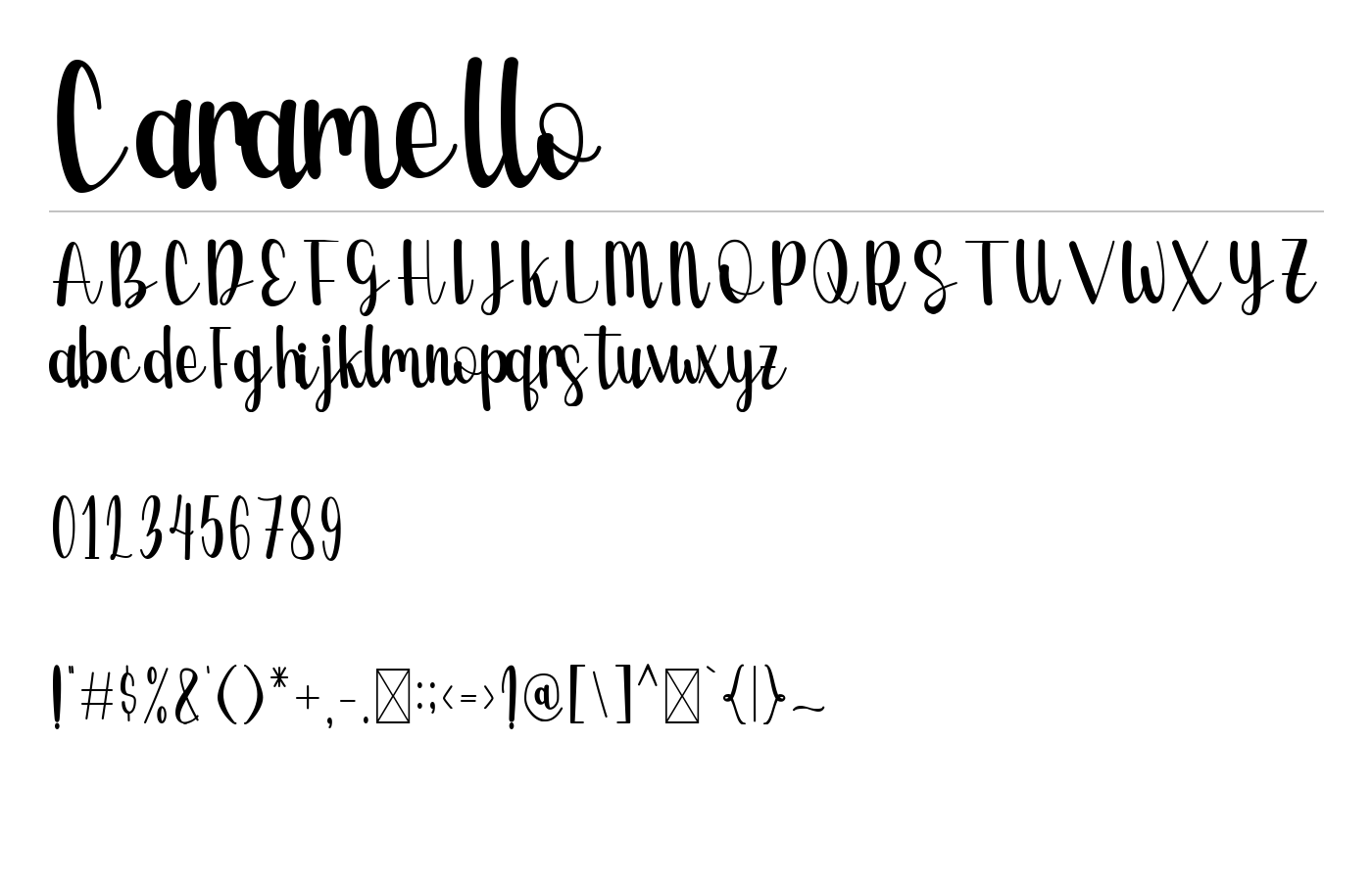 Caramello Font preview
