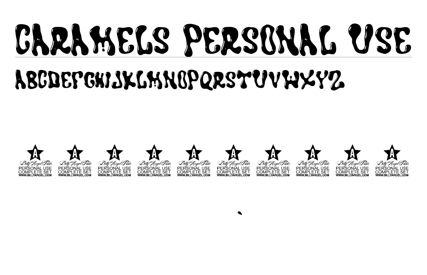 CARAMELS PERSONAL USE Font preview