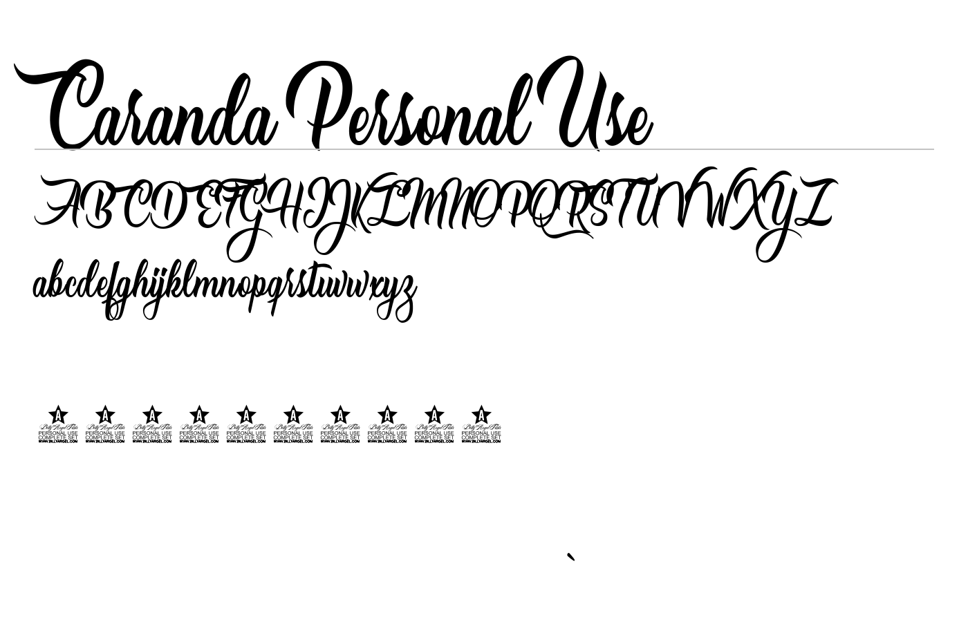 Caranda Personal Use Font preview