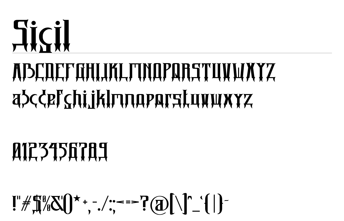 Sigil Font preview