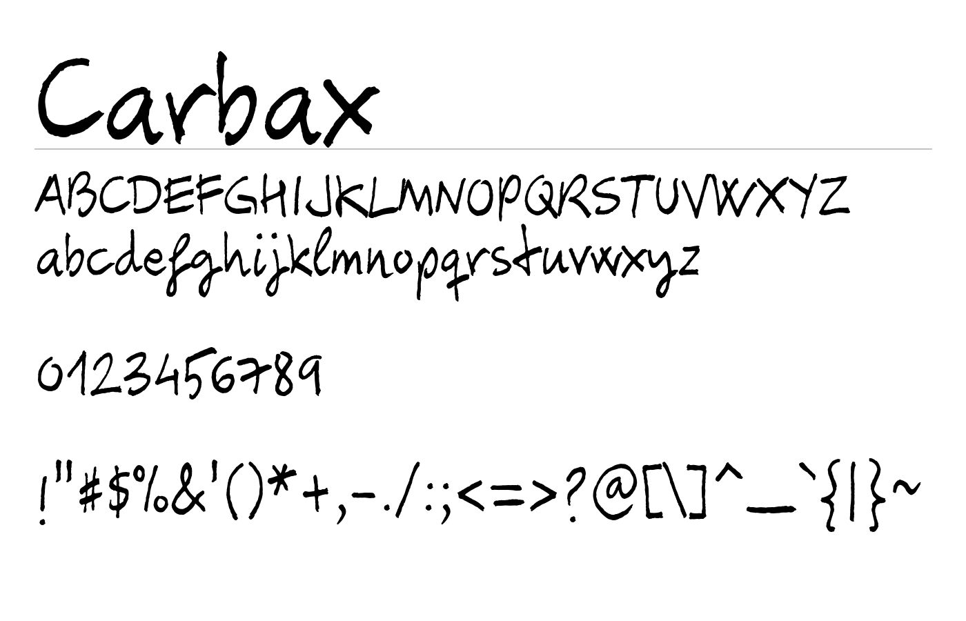 Carbax Font preview