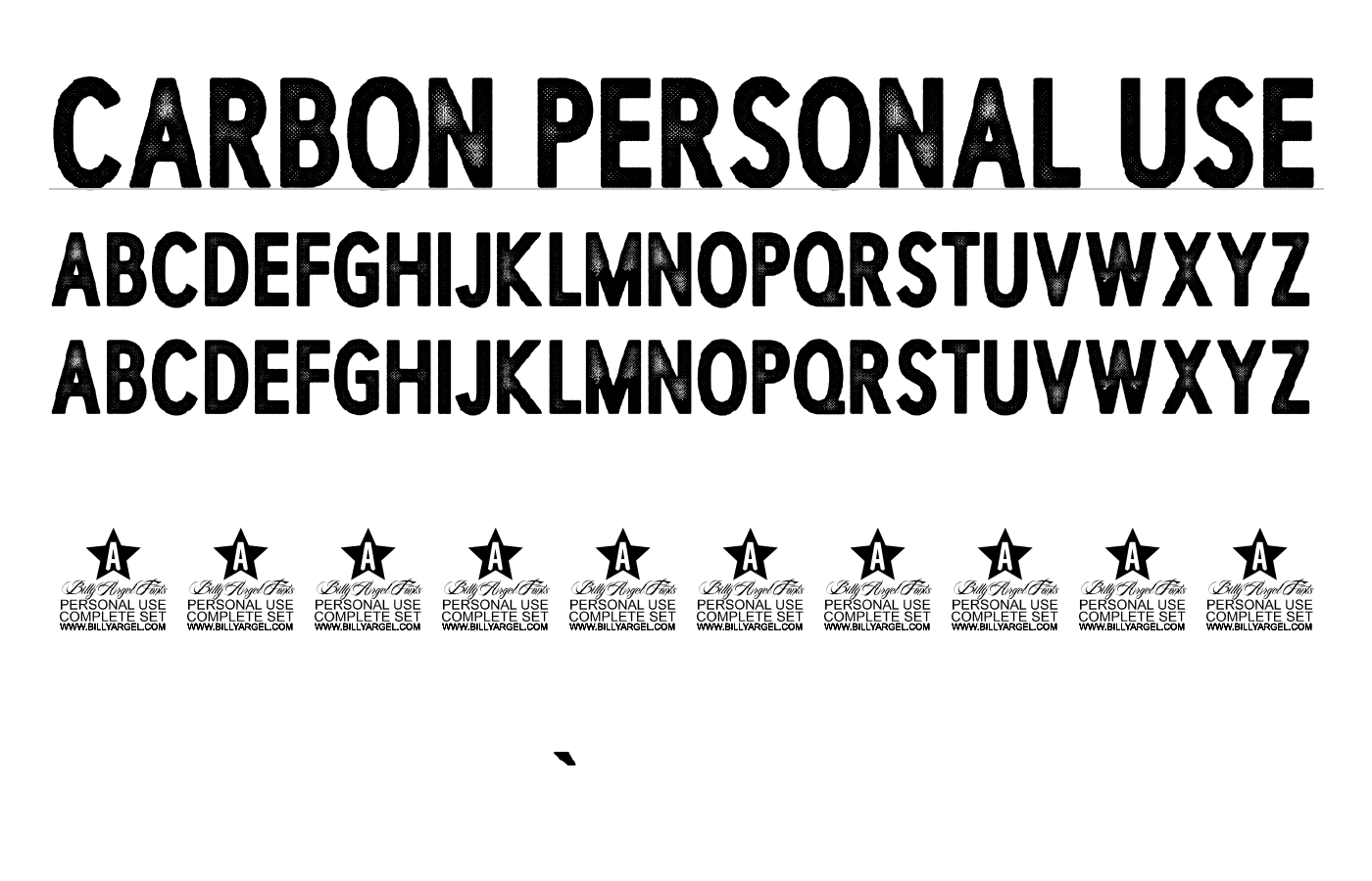CARBON PERSONAL USE Font preview