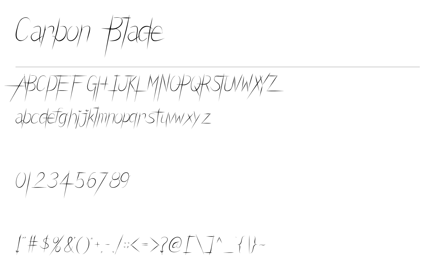 Carbon Blade Font preview