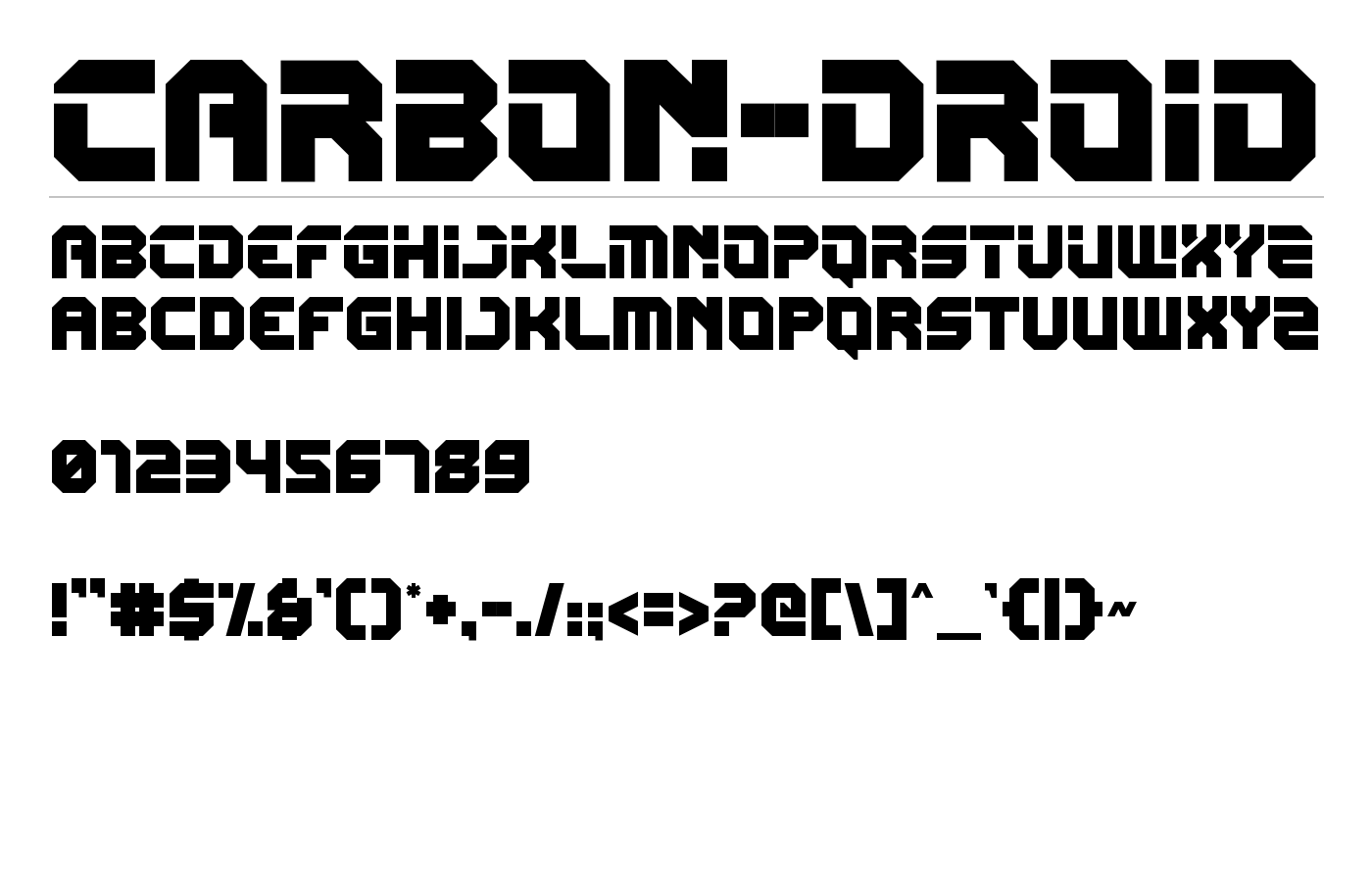 Carbon Droid Font preview