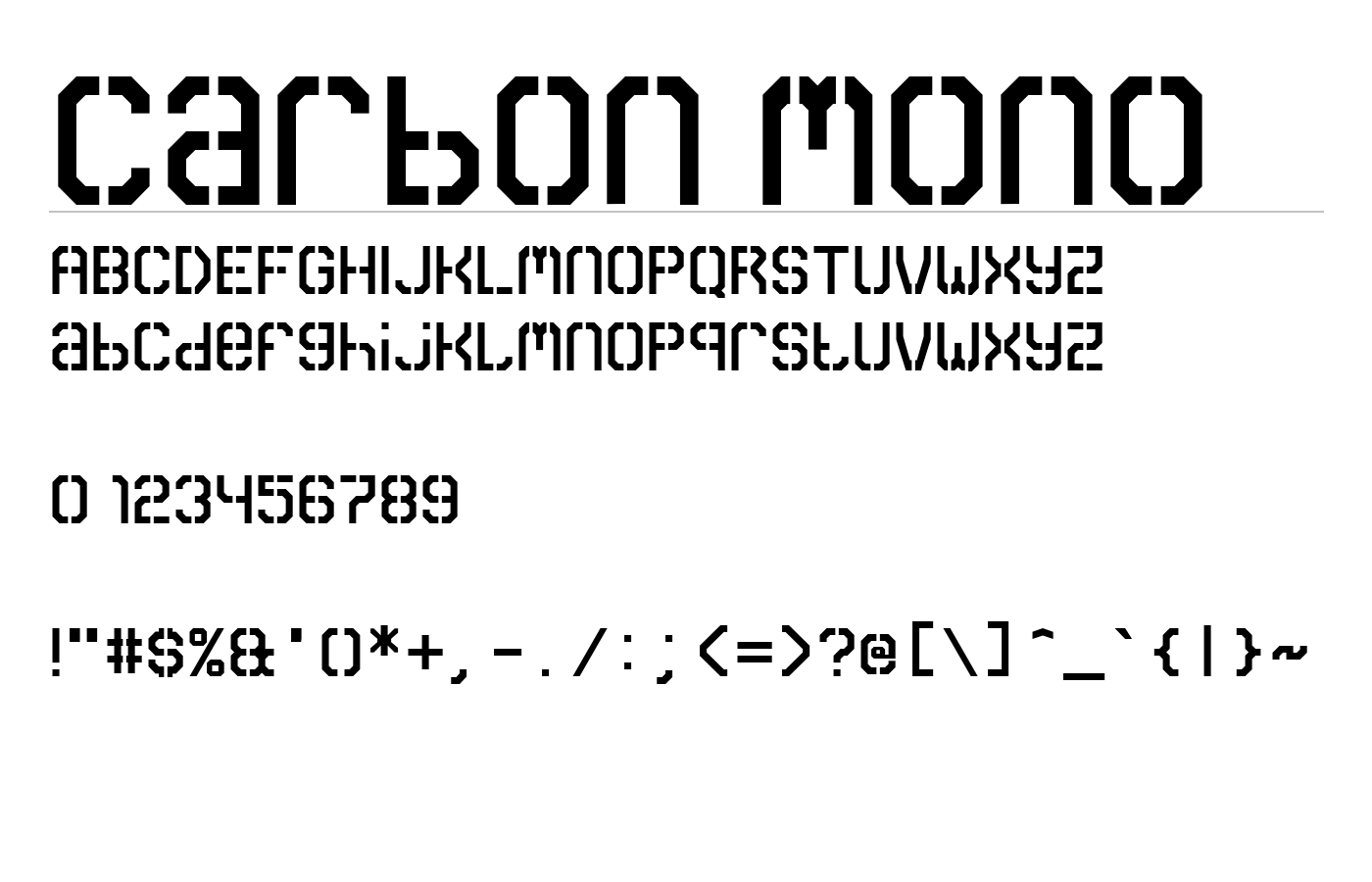 Carbon Mono Font preview
