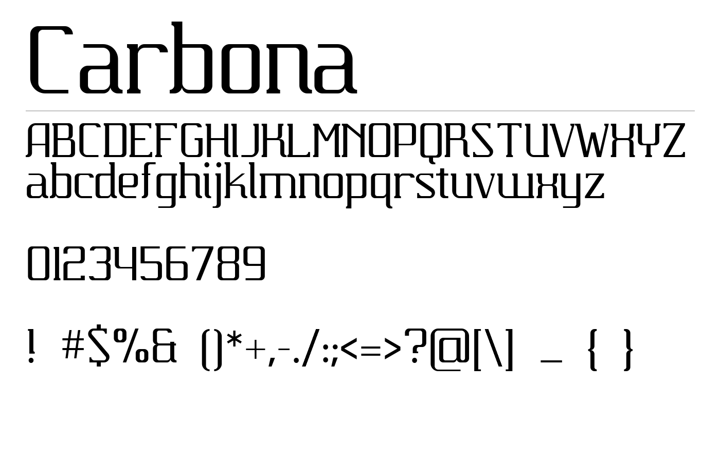Carbona Font preview