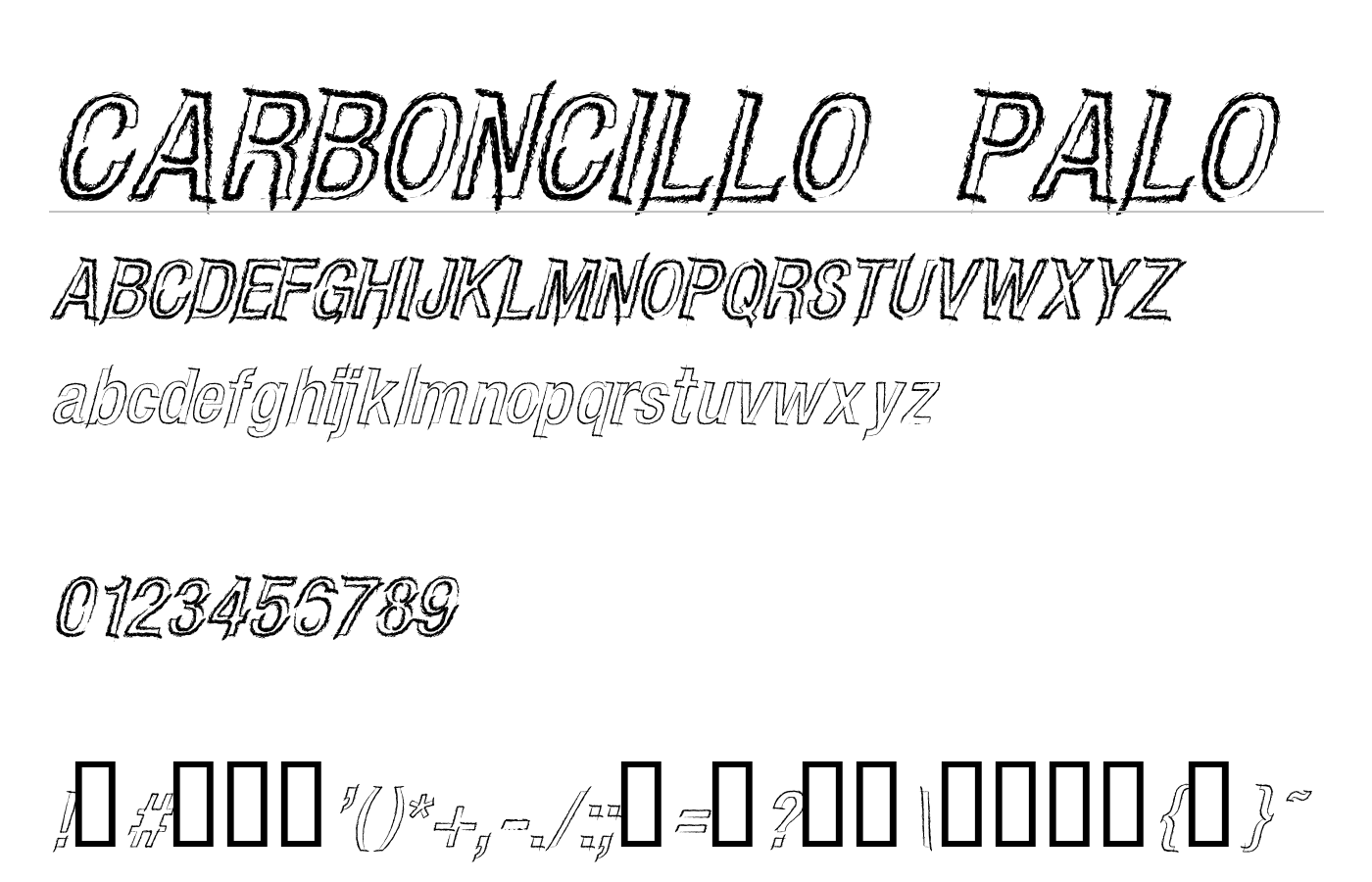 CARBONCILLO PALO Font preview