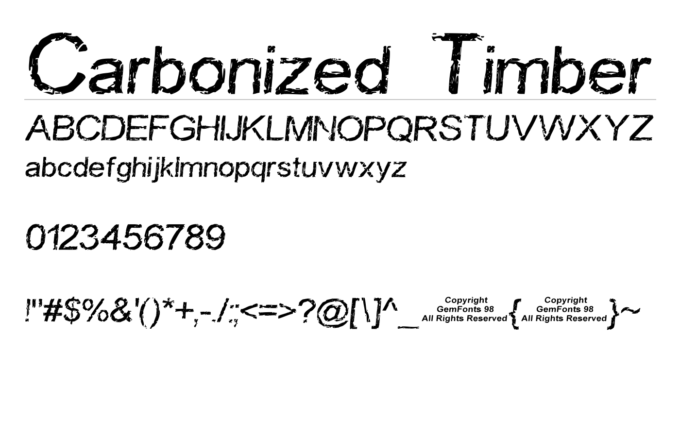 Carbonized Timber Font preview