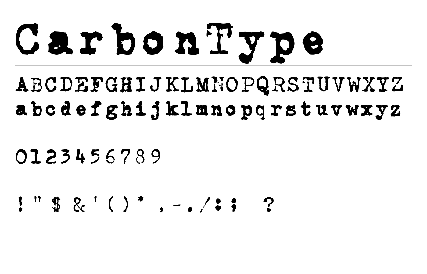 CarbonType Font preview