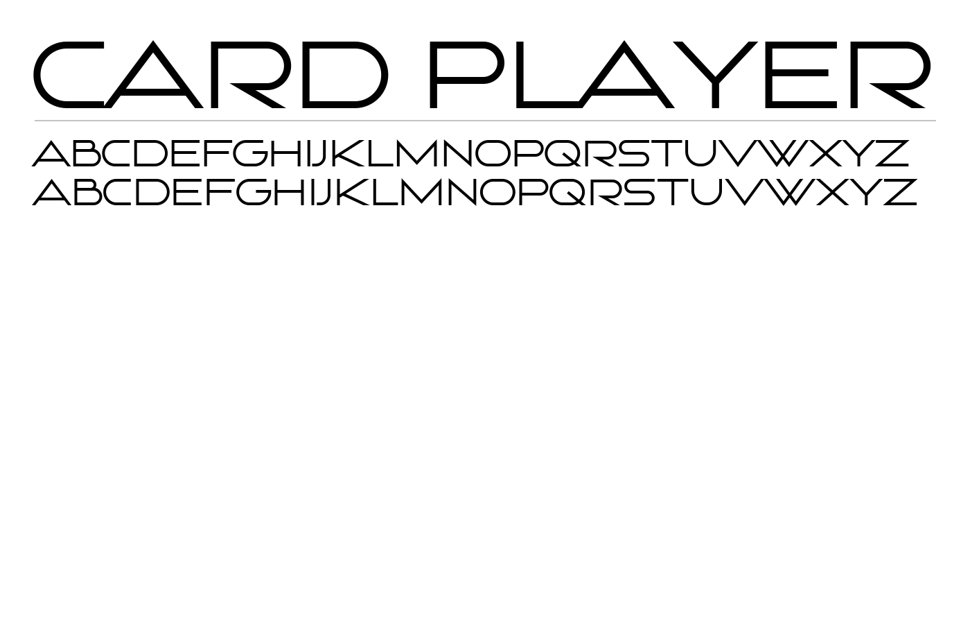 Card Player Font preview